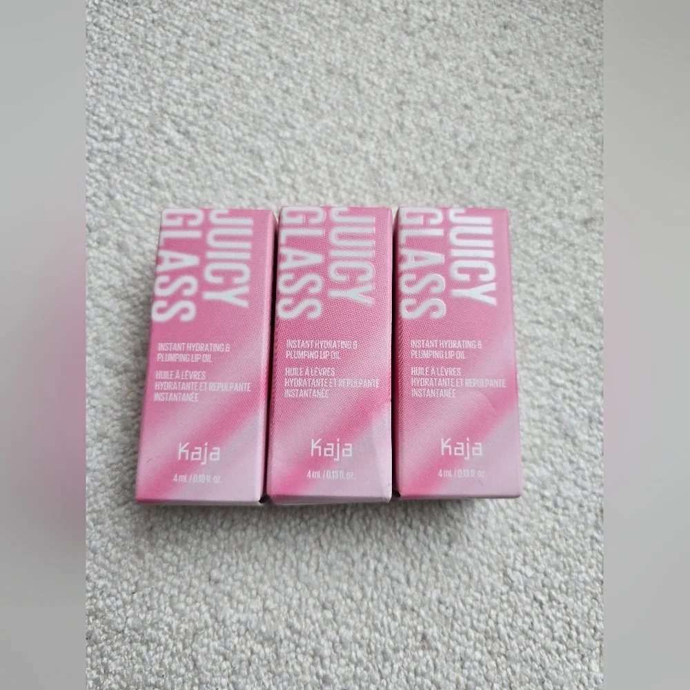 NEW! Kaja Juicy Glass Lip Gloss, Rose Hip Spritz- Rose Pink, .13oz, BUNDLE OF 3!